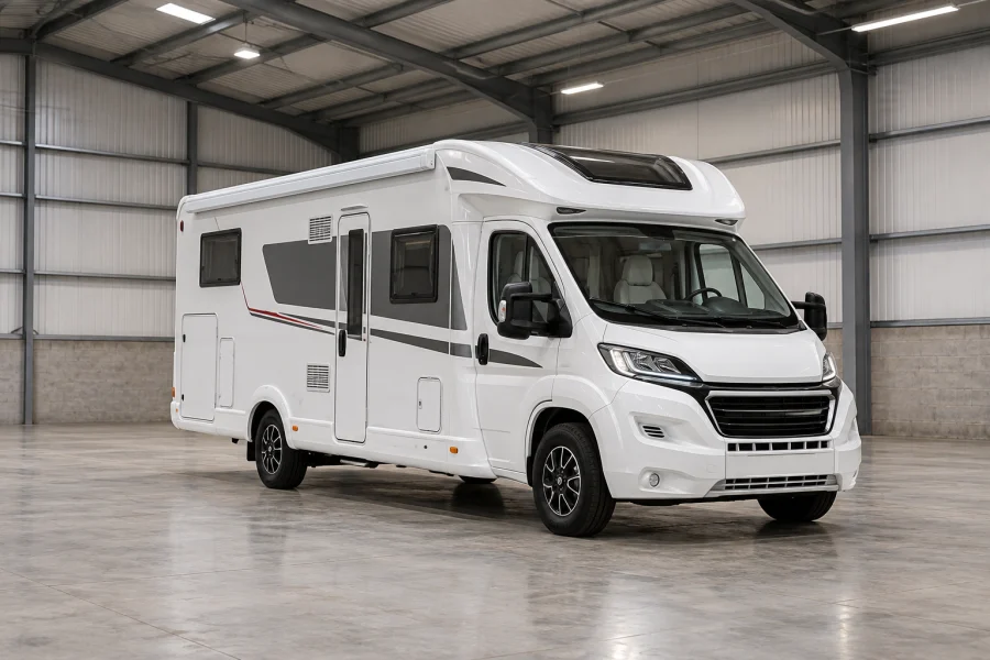 Motorhome Storage White motorhome indoors